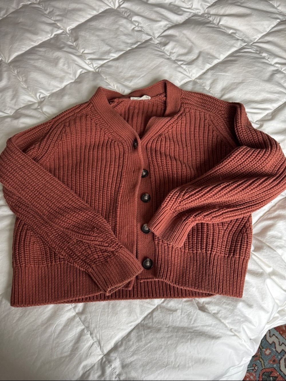 Everlane cropped chunky cardigan